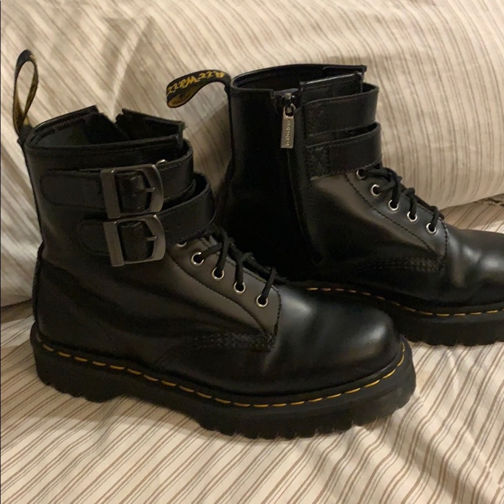 Dr. Martens Buckle Combat Boots.